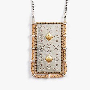 NWT Lucky Brand Ornate Folk Pendant & Earrings Set